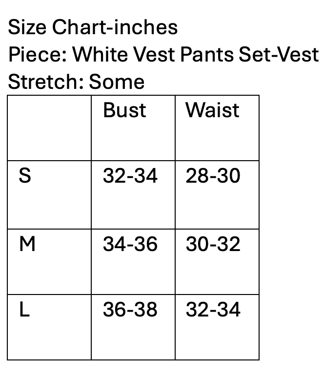 White Vest Pants Set