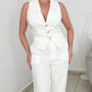 White Vest Pants Set