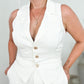 White Vest Pants Set