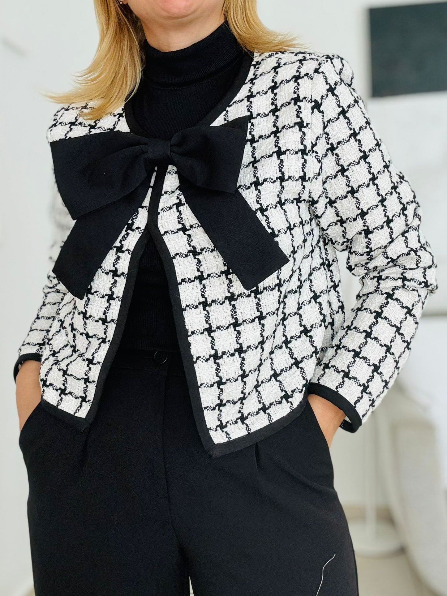 Black & White Bow Jacket