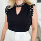 Elegant Pearl Top-Black